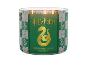 Three Wick Candle: Goose Creek Harry Potter Slytherin 3-wick Black Lake Waters, Fog-Laced Dungeons, Woodland Embers & Smoldering Amber Scented Jar Candle, 14.5oz