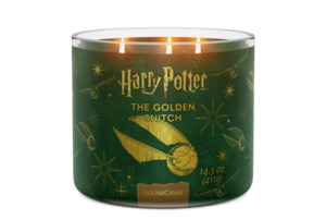 Goose Creek Harry Potter Golden Snitch 3-wick Crackling Fresh-Cut Grass, Morning&hellip;