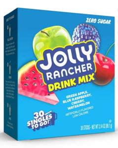 Jolly Rancher Sugar-Free Variety pack Singles to Go Powdered Drink Mix, 30 Count Packets