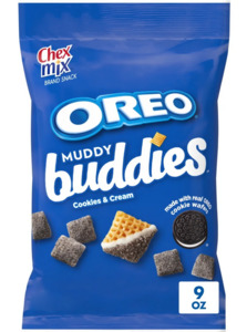 Snacks: Chex Mix Muddy Buddies, Cookies and Cream Snack Mix, 9 oz