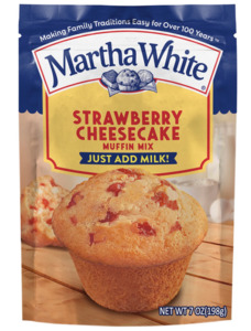 Martha White Strawberry Cheesecake Muffin Mix, 7 oz Bag