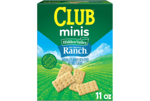Club Minis Hidden Valley Ranch Crackers, Lunch Snacks, 11 oz