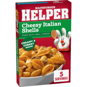 Pantry: Hamburger Helper Pasta Cheesy Italian Shells, 6.1 Ounces Box
