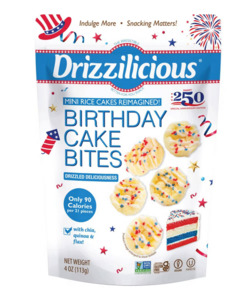 America’s 250 Anniversary Edition Birthday Cake Drizzled Mini Rice Cakes - 4oz