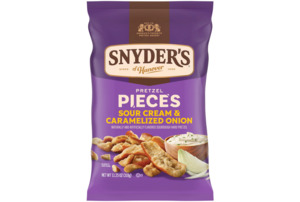 Snacks: Snyder's of Hanover Sour Cream & Caramelized Onion Pretzels, 11.25 oz Bag