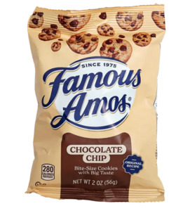 Snacks: Famous Amos Chocolate Chip Cookies 2oz