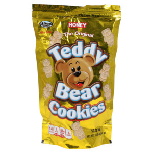 Global Brands Honey-Flavored Teddy Bear Cookies, 12 oz. Bags