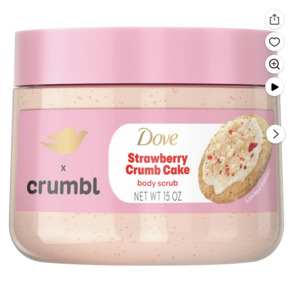 Body Lotion: Dove Crumbl Exfoliating Body Scrub Strawberry Cookie, 15 oz