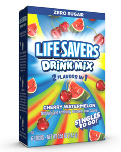 Life Savers Drink Sticks Cherry Watermelon 6ct