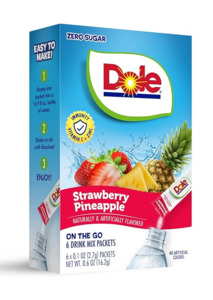 Drinks: Dole Strawberry Pineapple Zero Sugar Drinks 6ct