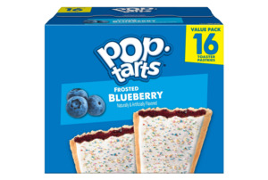 Snacks: Pop-Tarts Frosted Blueberry Toaster Pastries, Breakfast Foods, Shelf-Stable, 27 oz (16 Count)