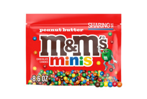 Chocolate Candy: M&M's Minis Peanut Butter Milk Chocolate Candy, Sharing Size - 8.6 oz. Bag