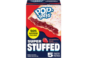 Snacks: Pop-Tarts Super Stuffed Strawberry Blast Toaster Pastries, 50% More Filling, Shelf-Stable, 10.9 oz (5 Count)