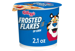 Pantry: Kellogg's Frosted Flakes Cold Breakfast Cereal Cup, 8 Vitamins and Minerals, Kids Snacks, Original, 2.1oz Cup (1 Cup)