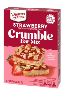 Duncan Hines Strawberry Flavored Crumble Bar Mix, Breakfast Bar Baking Mix, Real&hellip;