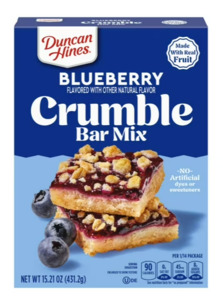 Duncan Hines Blueberry Flavored Crumble Bar Mix, Breakfast Bar Mix, Made With Re&hellip;
