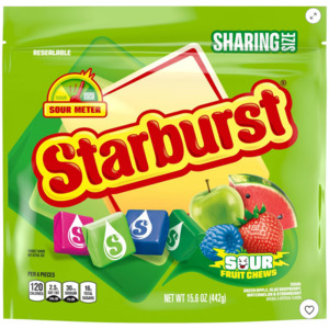 Chocolate Candy: Starburst Sour Sharing Chewy Candies - 15.6oz