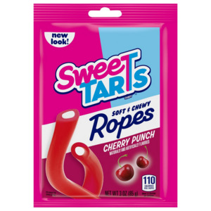 SweeTarts Soft & Chewy Cherry Punch Ropes, 3 oz. Packs