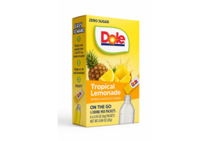 Dole Powder Drink Mix Pack, Tropical Lemonade, Sugar-Free, 6 Ct