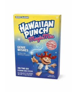 Hawaiian Punch Magic Mix Genie Wishes Go Singles Drink Mix Water Beverage 8 Sticks