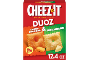 Cheez-It DUOZ Sharp Cheddar and Parmesan Baked Snack Crackers, Lunch Snacks, 12.4 oz