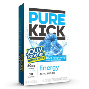 Pure Kick Energy Singles To Go Drink Mix Jolly Rancher Blue Raspberry 6ct