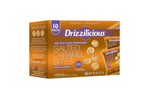 Snacks 1: Drizzilicious Mini Rice Cakes, Salted Caramel Flavored Rice Cake Gluten Free Snacks, Rice Crisps 10-Pack