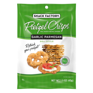 Snacks 1: Snack Factory Pretzel Crisps Garlic Parmesan 1.5oz