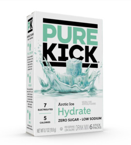 New In Stock: Pure Kick Hydrate - Arctic Ice Zero Sugar Drink Mix 6ct