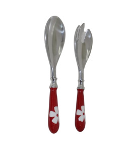 Salad Servers with flower print - Set of 2 The Joneses Home Staging
