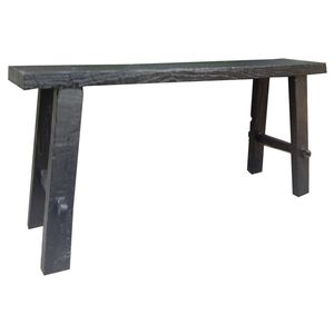Medium Reclaimed Teak Bench - Black The Joneses Home Staging