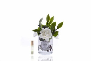 Cote Noire - Gardenias in Clear Glass with Crest The Joneses Home Staging