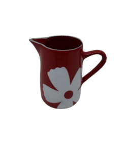 Red Jug with White Flower Small The Joneses Home Staging
