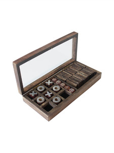 Games Set in Wooden Box The Joneses Home Staging