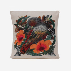 Hemp Cushion Cover - Kaka Hibiscus The Joneses Home Staging