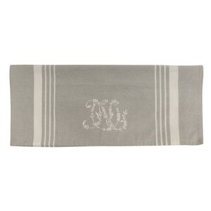 Monogram Tea Towel Natural Linen with White Stripe The Joneses Home Staging