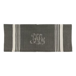 Monogram Tea Towel Charcoal with White Stripe The Joneses Home Staging