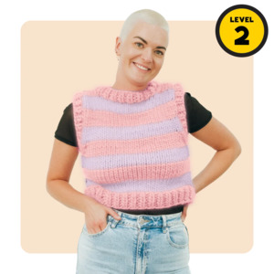 Beginner Knit Kits: // Merino Knit Kit // Striped Vest