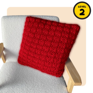 Beginner Knit Kits: // Merino Knit Kit // Waffle Cushion Cover