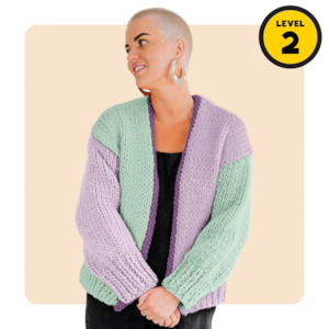 Beginner Knit Kits: // Merino Knit Kit // Colour Block Cardi