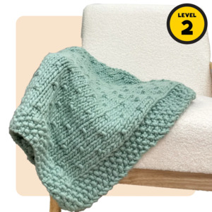 Beginner Knit Kits: // Merino Knit Kit // Little Seedling Blanket