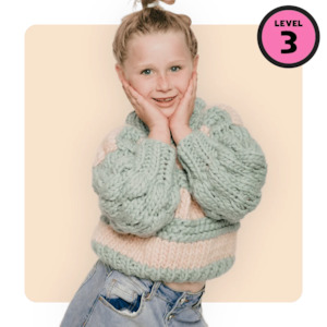 Confident Beginner: // Merino Knit Kit // Kids Blossom Bubble Jumper