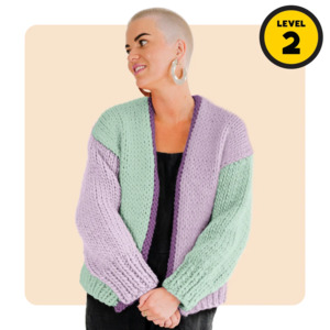 Beginner Knit Kits: // Merino Knit Kit // Colour Block Cardi