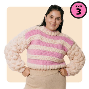 Confident Beginner: // Merino Knit Kit // Blossom Bubble Jumper