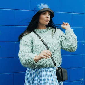 // SAMPLE // Kate Moss Crop // Sage Leaf // Chunky Funky Merino // Size 10-12