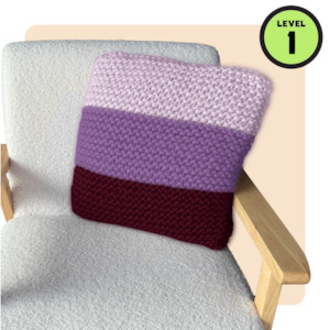 Total Newbie Knit Kits: // Merino Knit Kit // Tri-colour Cushion Cover