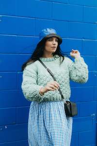 Samples Scrappy Kits: // SAMPLE // Kate Moss Crop Jumper // Sage// Chunky Funky Merino // Size 10-12