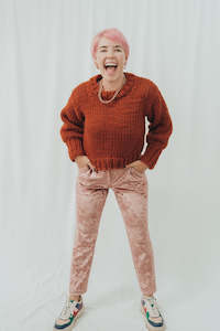 // SAMPLE // Blank Slate Jumper // Sticky Toffee // Chunky Funky Merino // Size 10-12