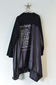 Bespoke: Ten of 24 U Possum Arms— PONCHO w ABIGAIL BRODERIK post-dystopian poem