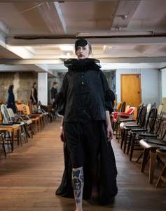 Pierrot Shirt  - Black Waxed Linen